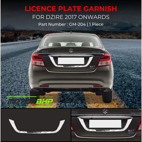 Buy Maruti Suzuki Dzire Licence Plate Garnish Car Accessories